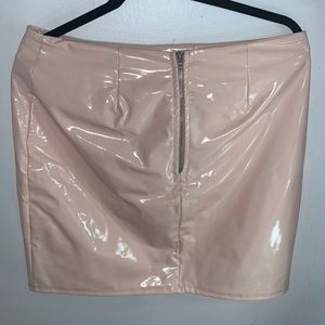 FASHION NOVA latex pink skirt